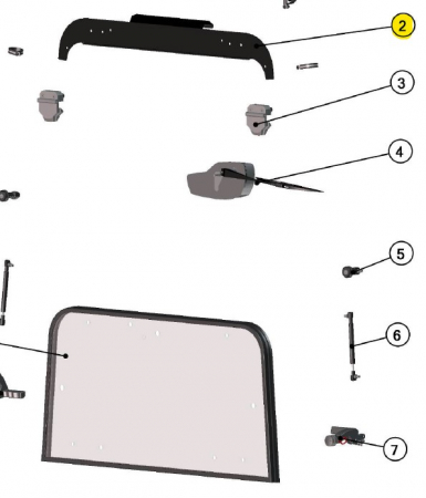 RZR570 DFK TUULILASIN YLÄ OSA 32S07U01-10M012