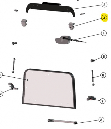 HINGE (TUULILASIN SARANA) RZR570 00-10M012